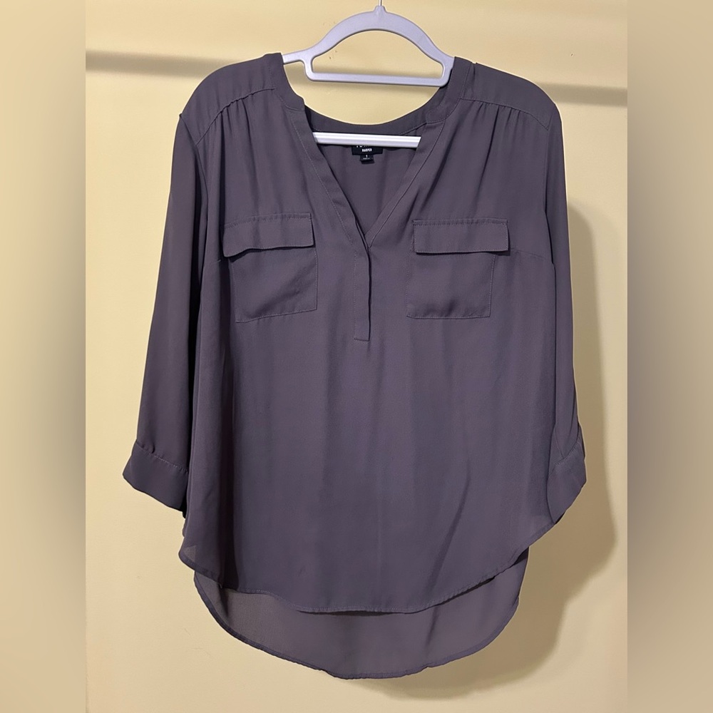 Torrid Charcoal V-Neck Blouse
